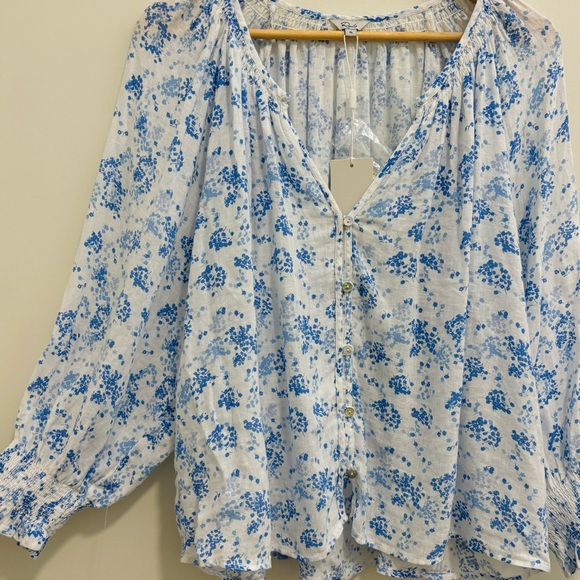Rails Mariah Linen-Blend Floral Blouse - Picture 7 of 16